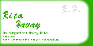 rita havay business card